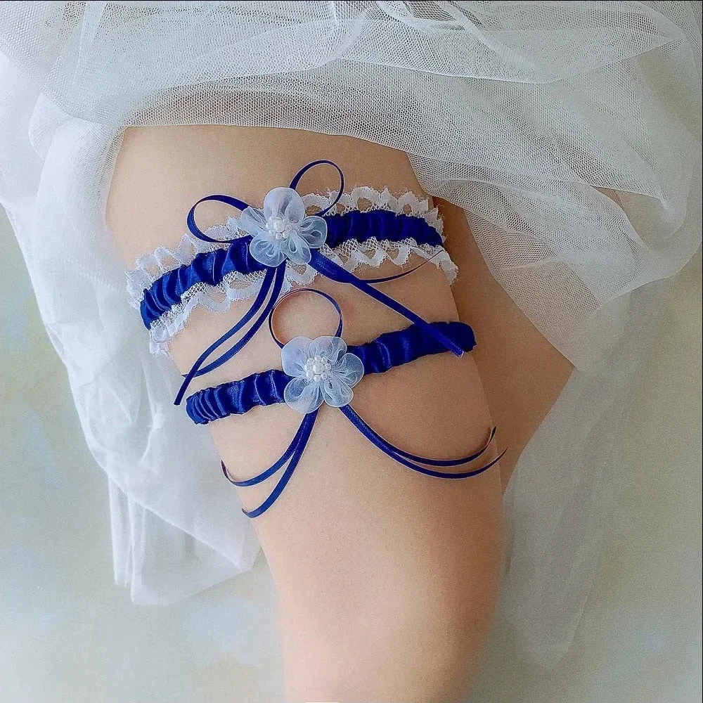 Garter Belt Set - 2 قطعة/المجموعة شريط من الساتان الزفاف