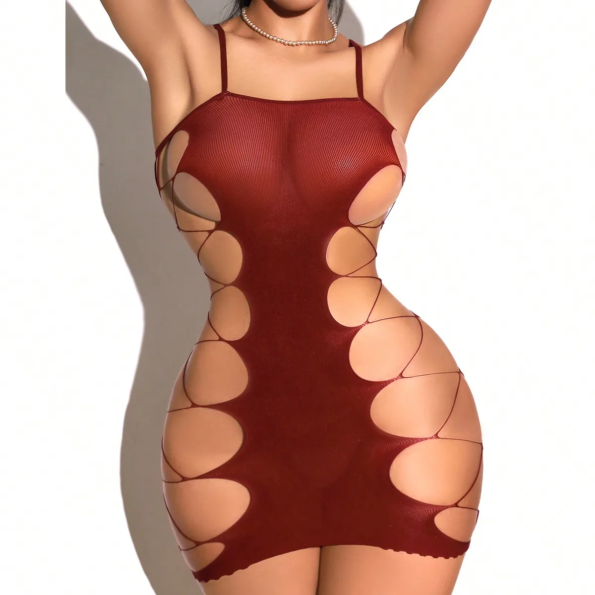 موضة جديدة للمرأة جوارب الجسم  - مراجعة Bodystocking Fishnet وسعره